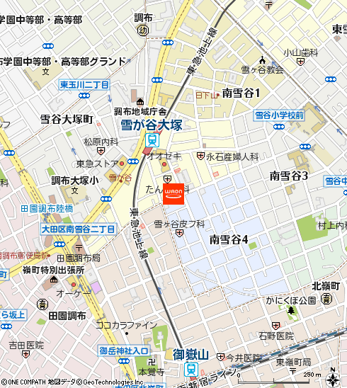 まいばすけっと雪が谷大塚駅南店付近の地図